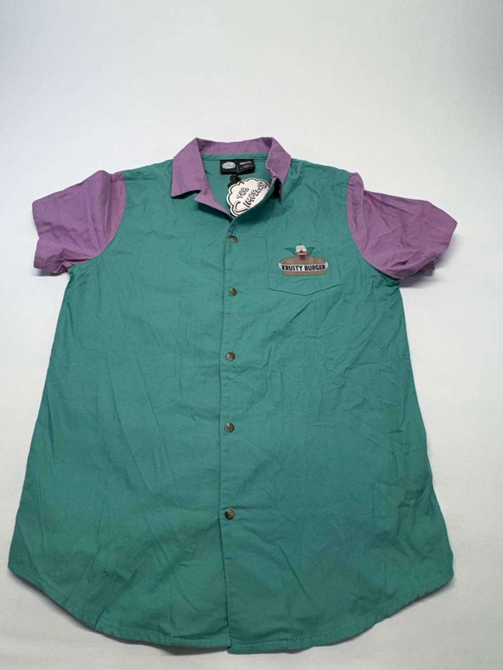 Rare NWT Cakeworthy The Simpsons Krusty Burger Button Up Medium